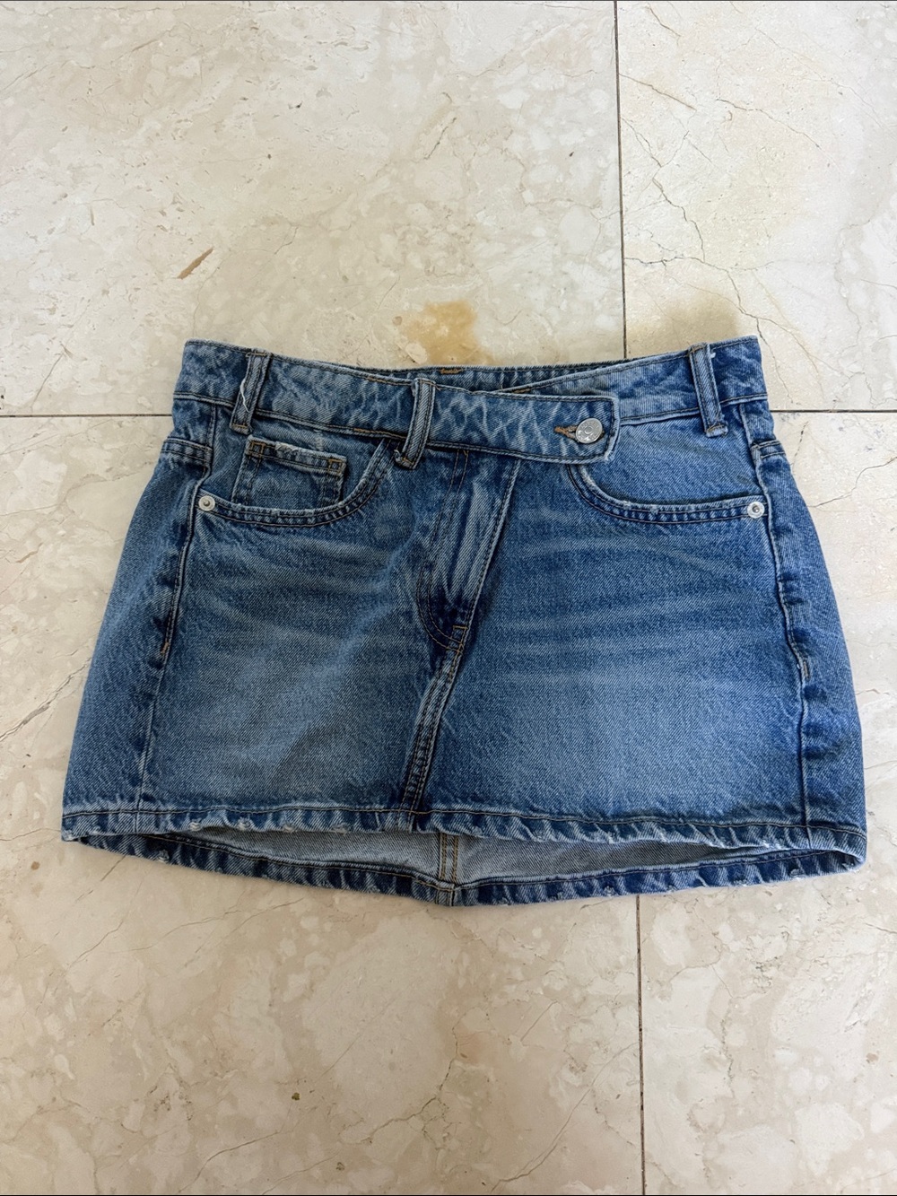 Zara Medium Blue Denim Mini Skirt